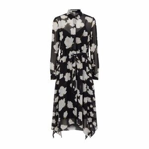 All Saints Black and White Floral Maxi Dress